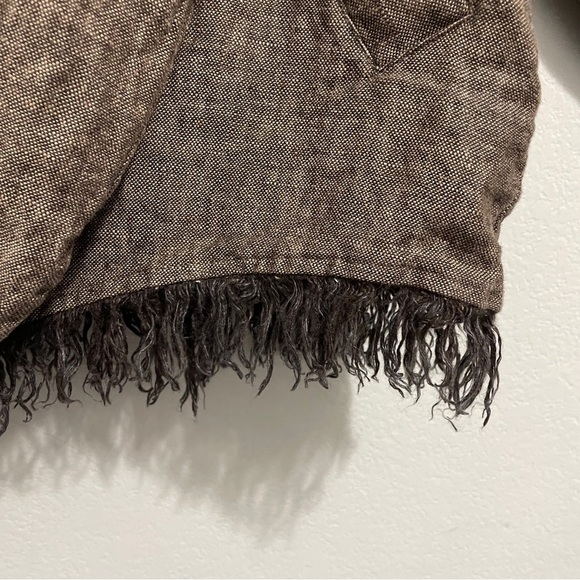 Zara Linen Cardigan Jacket Knit Brown Fringe Long Sleeve Womens XS S - Picture 9 of 13